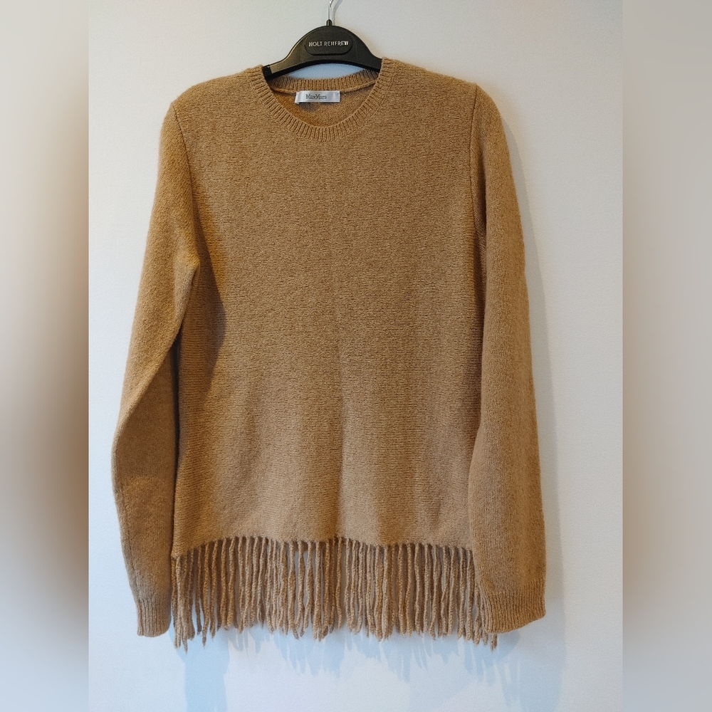 Max Mara Fringed Hem Sweater Size Medium - Picture 5 of 10